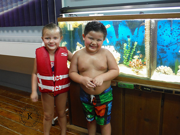 Portrait of Brother and Sister at Sea Center