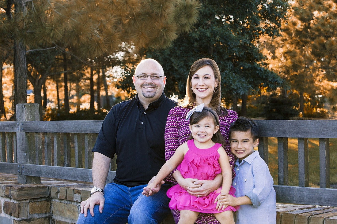 Happy Family on Bridge