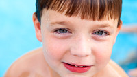 Little Boy in Swimming Pool Photograph