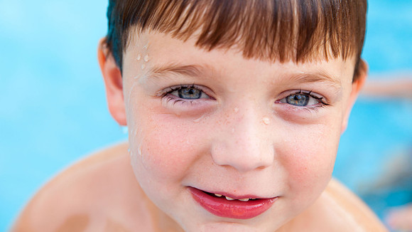 Little Boy in Swimming Pool Photograph