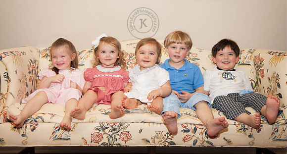 Portrait of Smiling Group of Toddlers on Couch-6