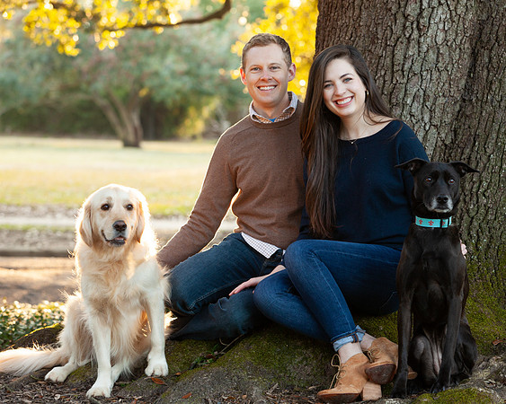 Portrait of Handsome Couple with Dogs