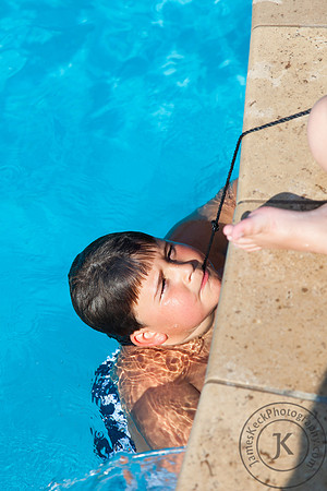Little Boy Pretending to be a Fish