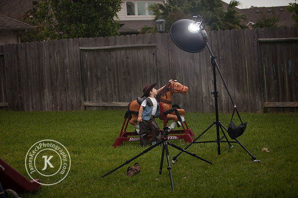 Lighting Setup of Cowboy and Toy Horse