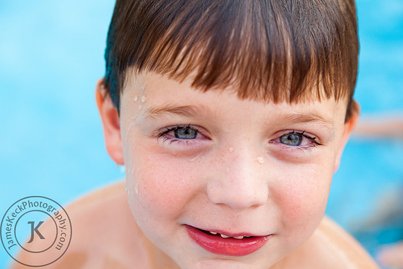 Portrait of Smiling Boy in Swimming Pool