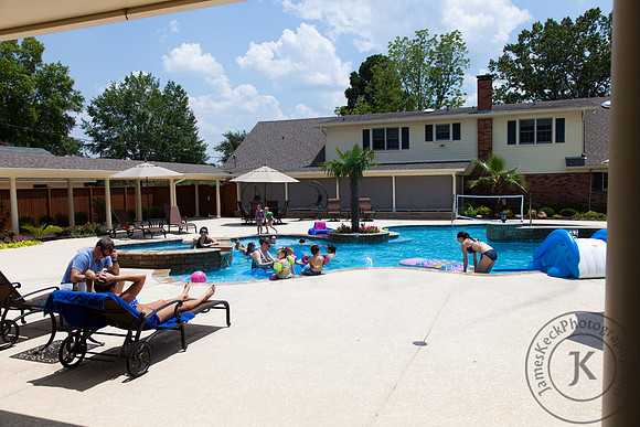 Family Playing in the Pool on Indepedence Day
