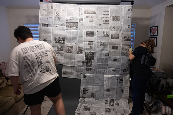 Creating Newspaper Backdrop