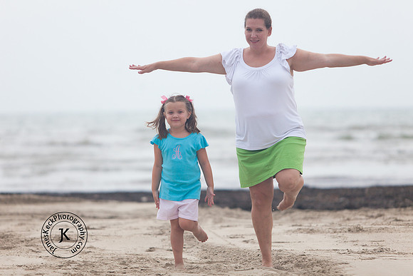 Portrait of Mother and Daughter on Beach
