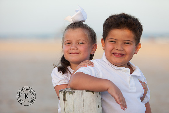 Brother and Sister Beach Portrait
