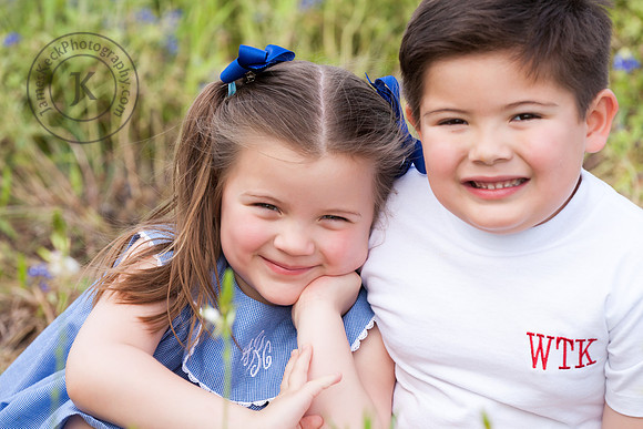 Portrait of Brother and Sister with Bluebonnets