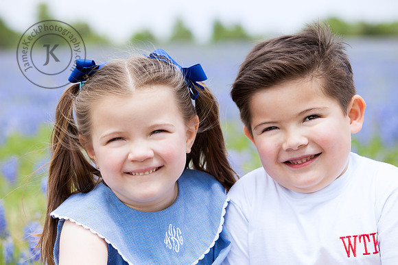 Portrait of Brother and Sister with Bluebonnets