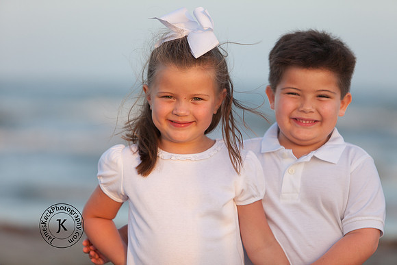 Brother and Sister Beach Portrait