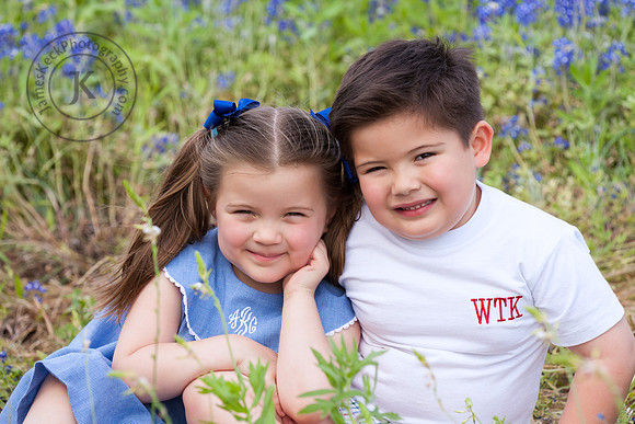 Portrait of Brother and Sister with Bluebonnets