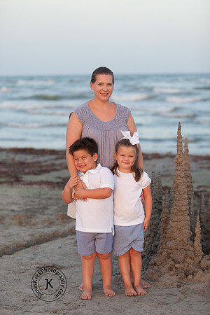 Mother, Son, and Daughter Portrait on the Beach