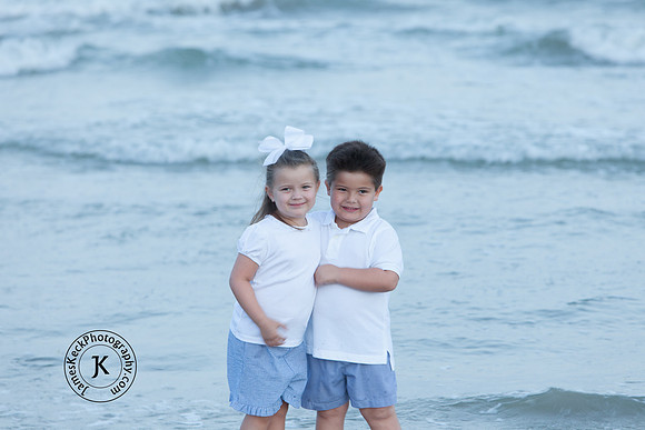 Portrait of Brother and Sister on the Beach