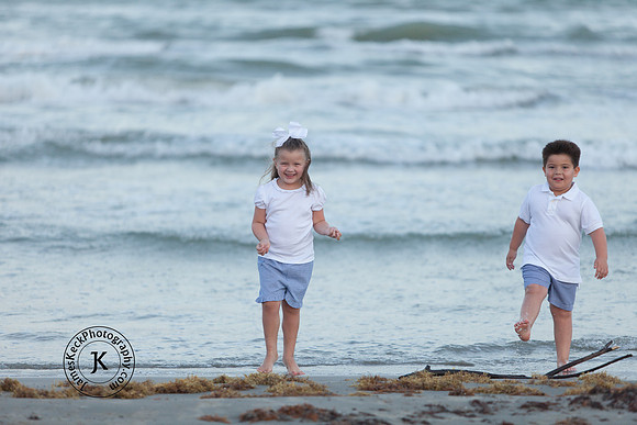 Portrait of Brother and Sister on Beach