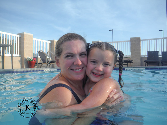 Portrait of Mother and Daugter in Swimming Pool