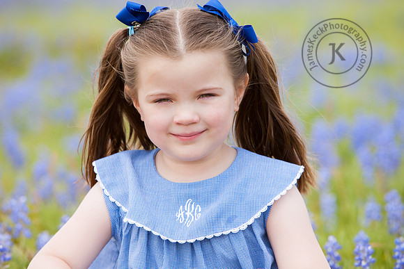 Portrait of Girl in Bluebonnets