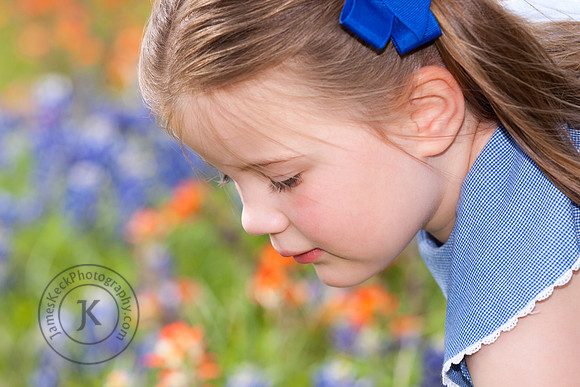 Portrait of Girl with Wildflowers