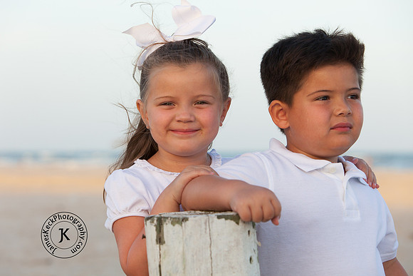 Brother and Sister Portrait on the Beach