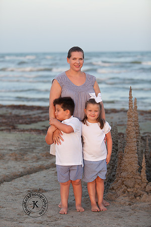 Mother, Son, and Daughter Portrait on the Beach