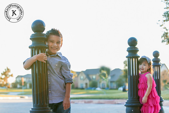 Smiling Brother and Sister Portrait
